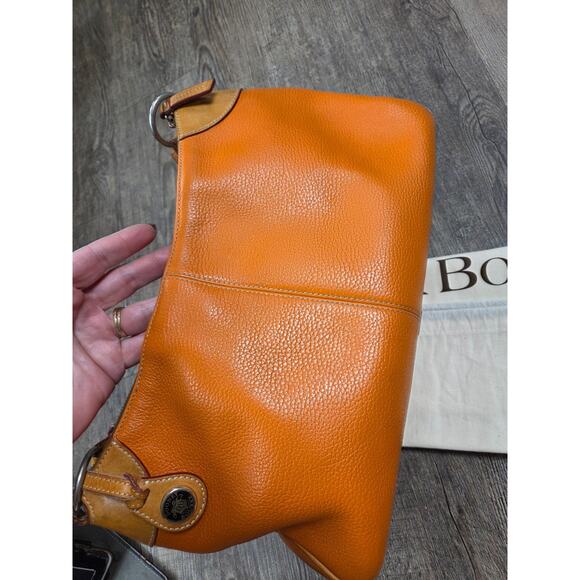 Dooney & Bourke Small O-Ring Slouch Shoulder Bag Orange Leather Original Purse - Picture 6 of 9